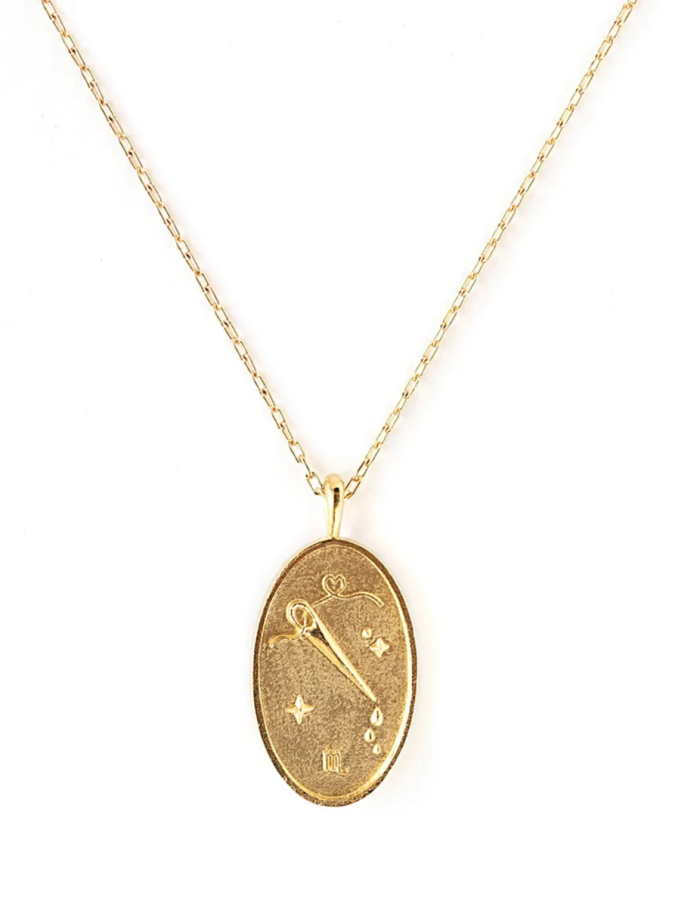 Zodiac sign gold pendant necklace