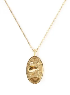 Zodiac sign gold pendant necklace