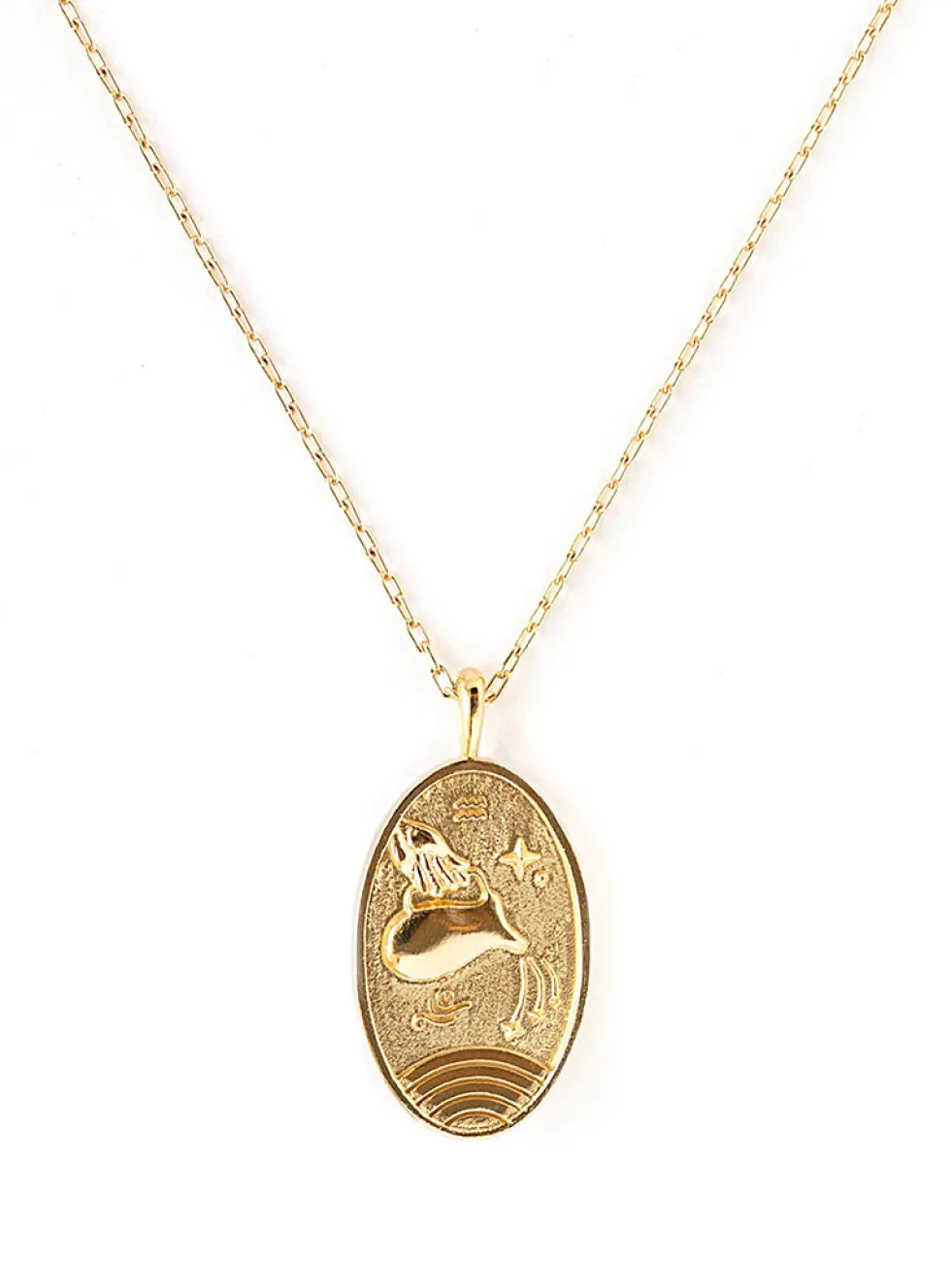 Zodiac sign gold pendant necklace