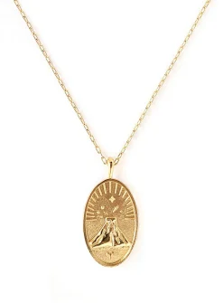Zodiac sign gold pendant necklace