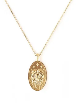 Zodiac sign gold pendant necklace