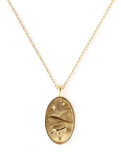 Zodiac sign gold pendant necklace