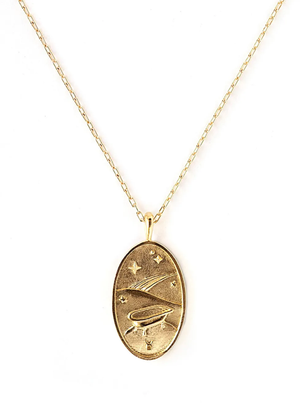Zodiac sign gold pendant necklace