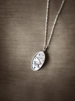 Zodiac sign silver pendant necklace