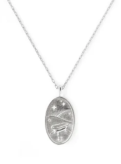 Zodiac sign silver pendant necklace