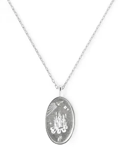 Zodiac sign silver pendant necklace