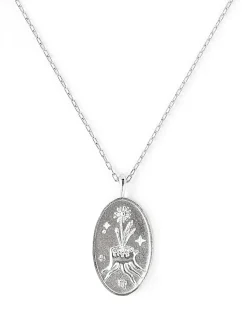 Zodiac sign silver pendant necklace