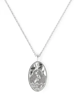 Zodiac sign silver pendant necklace