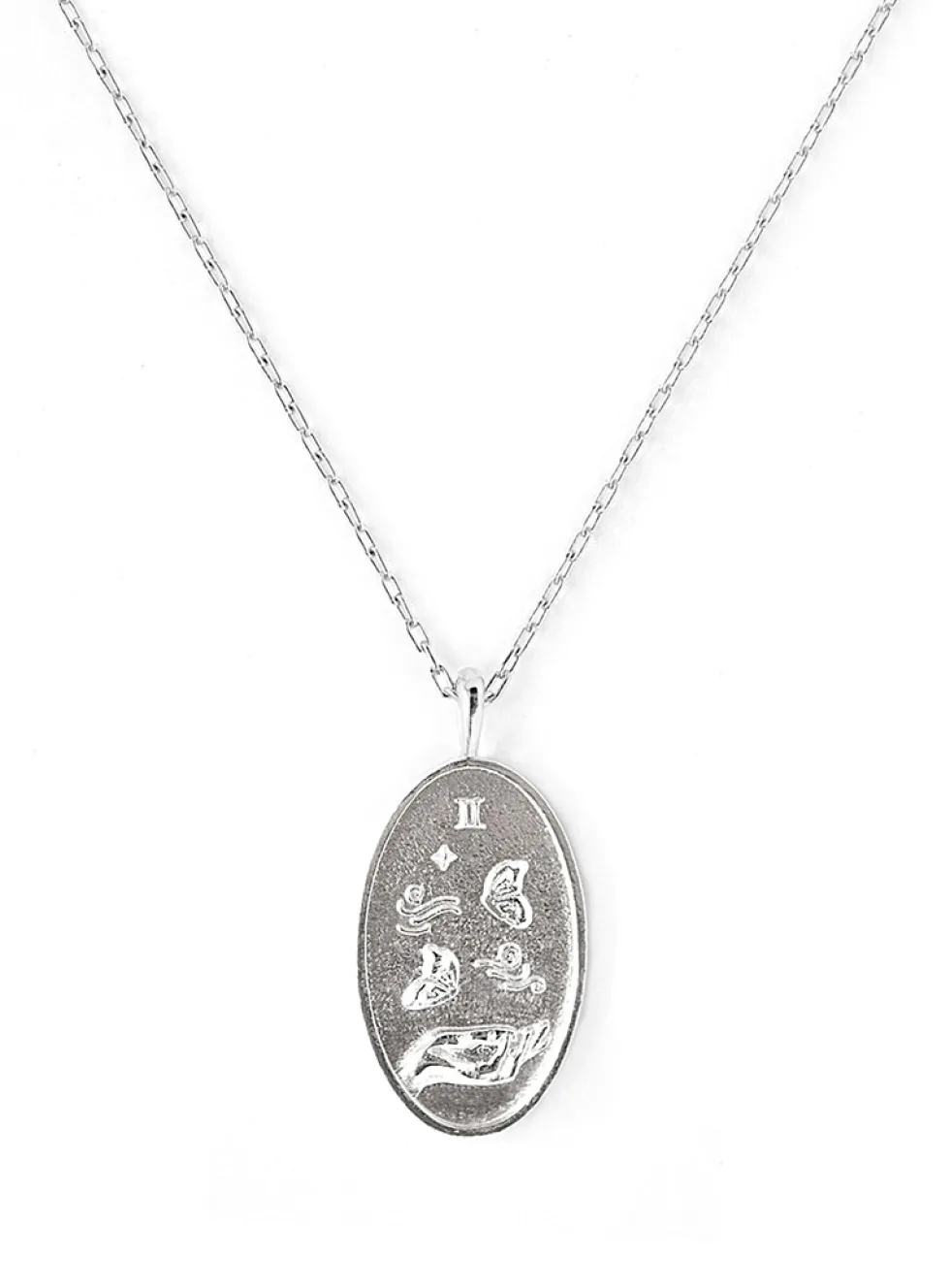 Zodiac sign silver pendant necklace