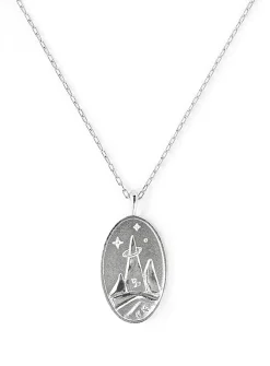 Zodiac sign silver pendant necklace