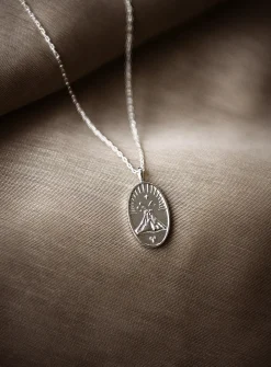 Zodiac sign silver pendant necklace