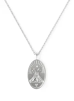 Zodiac sign silver pendant necklace