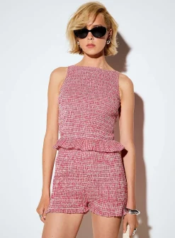 Zoe gingham pattern smocked cami