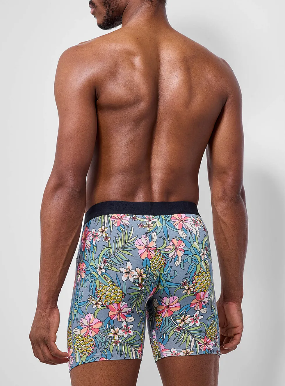 6" black/exotic boxer briefs