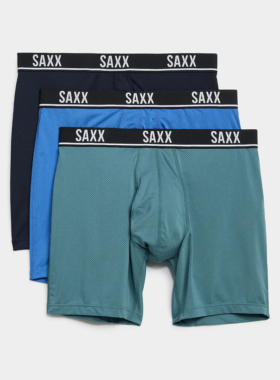 6" solid micro-perforated boxer briefs