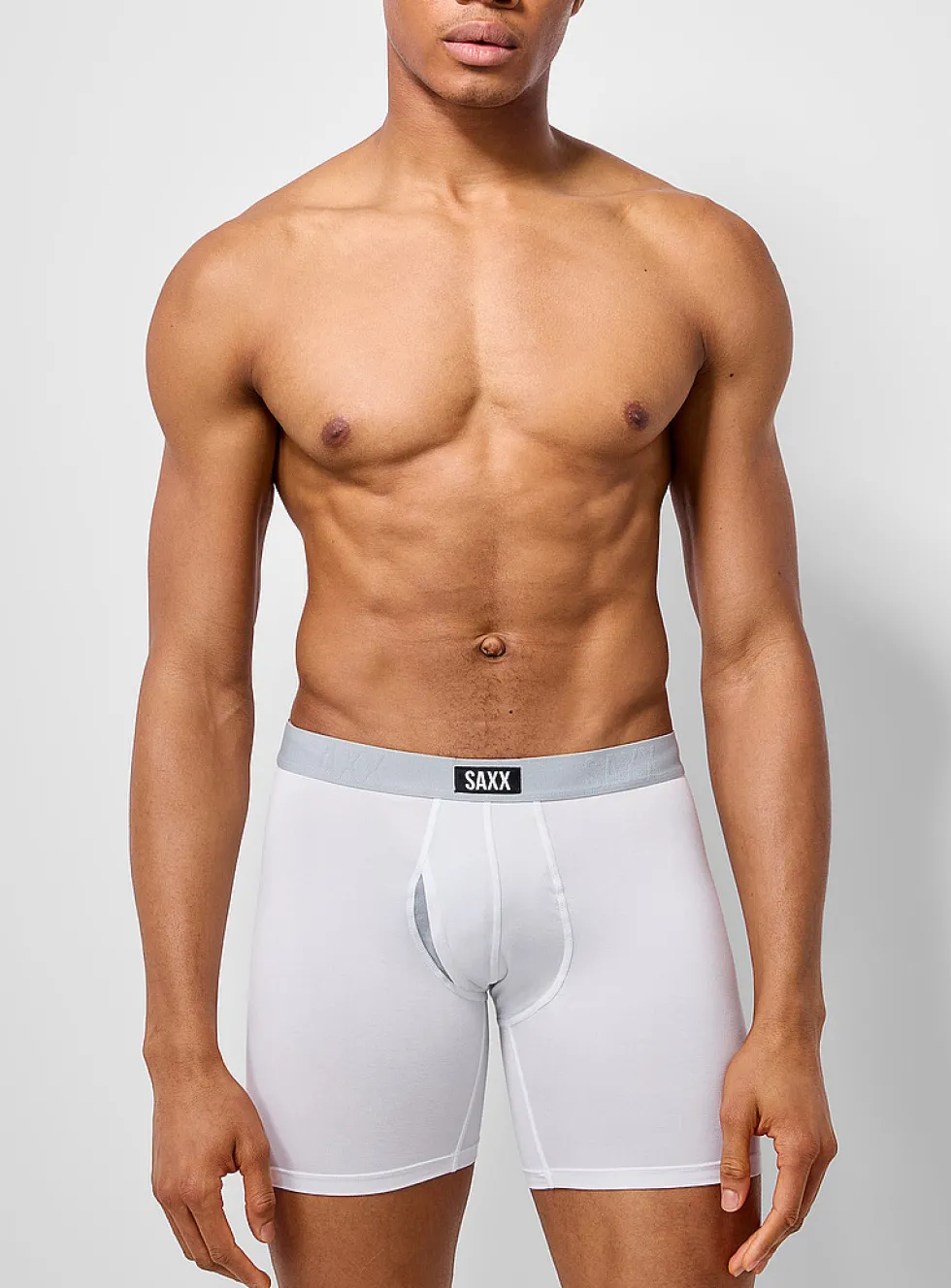 6" white boxer brief