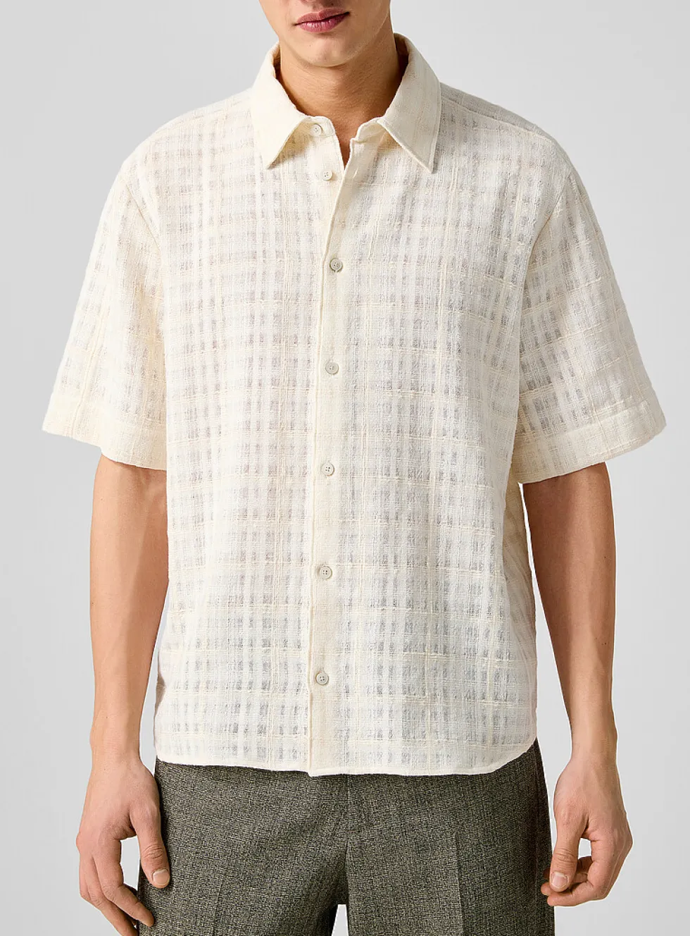 Adriel textured checks shirt