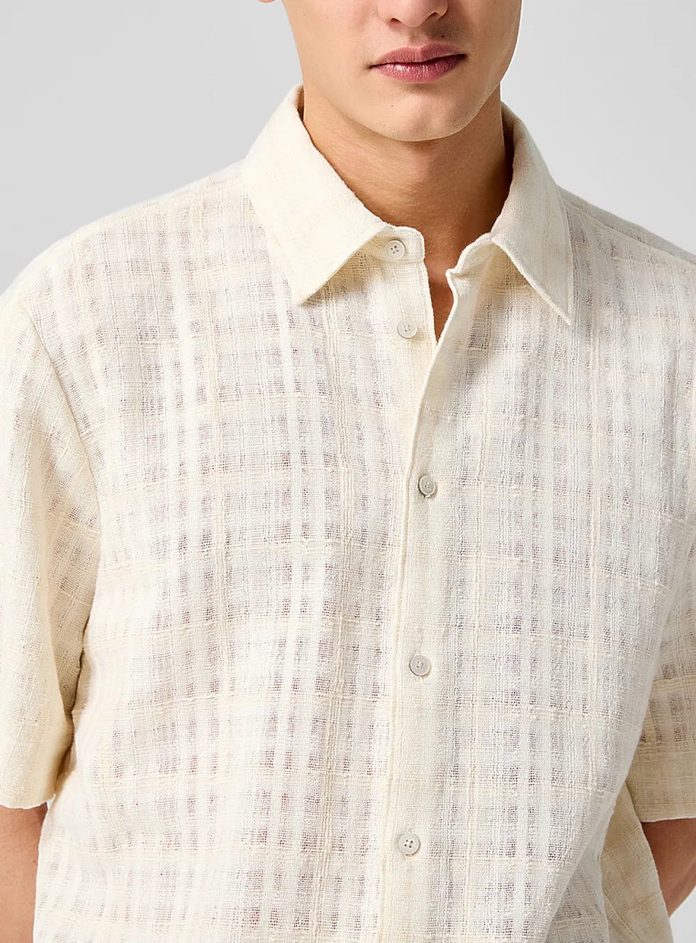 Adriel textured checks shirt