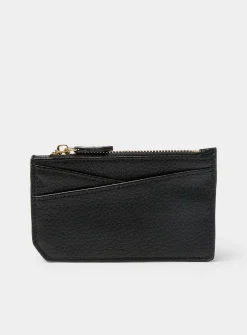 Angular-pocket pebbled card holder