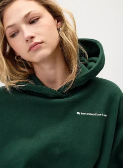 Back-print loose hooded sweatshirt
