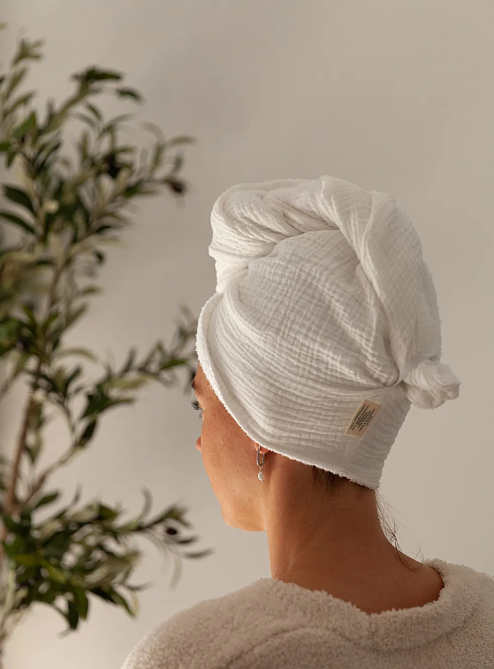 Bamboo terry turban towel