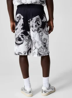 Baroque volutes satiny Bermuda short
