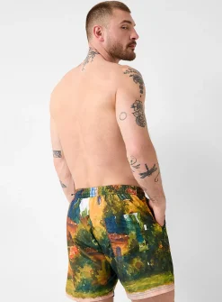 Basketball hoop swim trunk