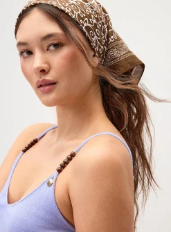 Bead-and-charm-embellished strap cami