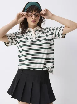Belt loops pleated dress skirt