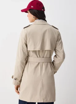 Belted double-breasted trench coat