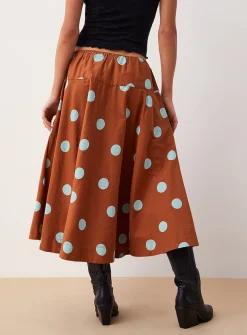 Betty low-rise flared midi skirt