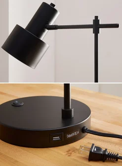 Black projector table lamp
