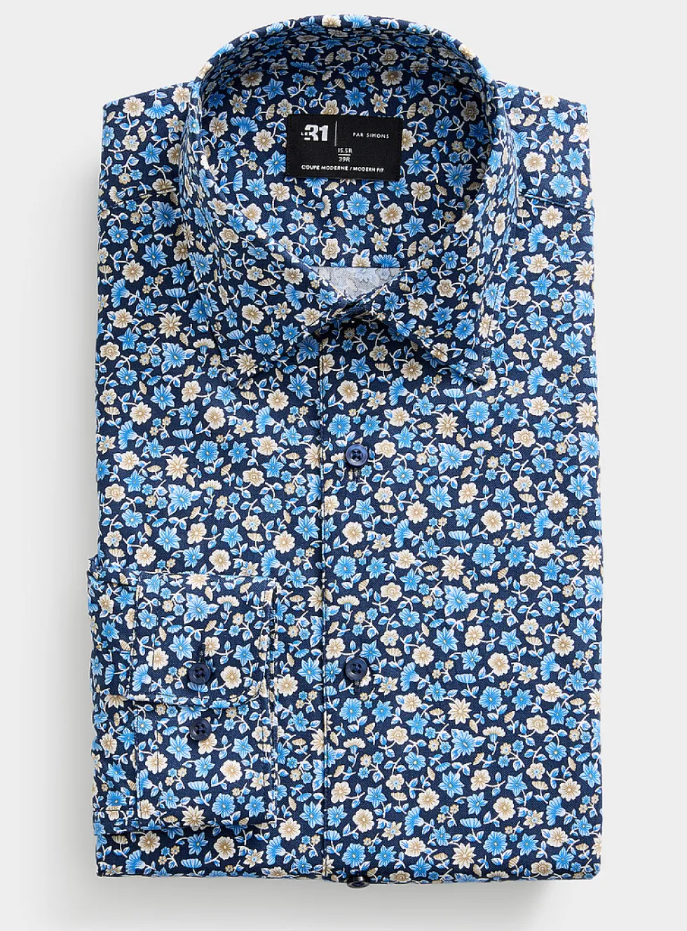 Blue floral shirt