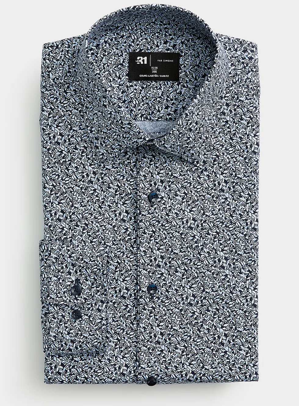 Blue mini-flower shirt