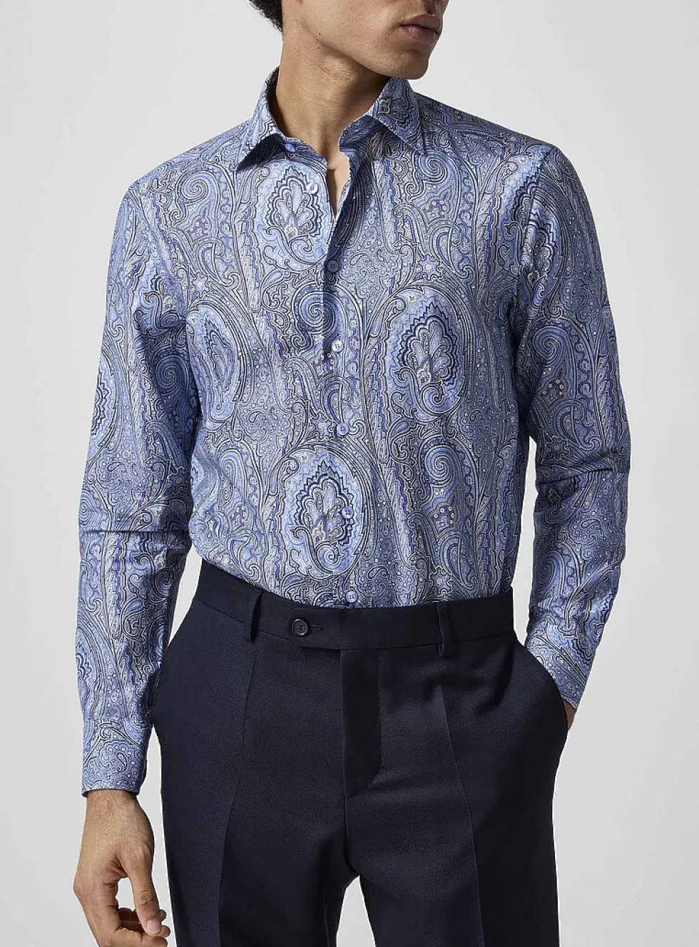 Blue paisley shirt