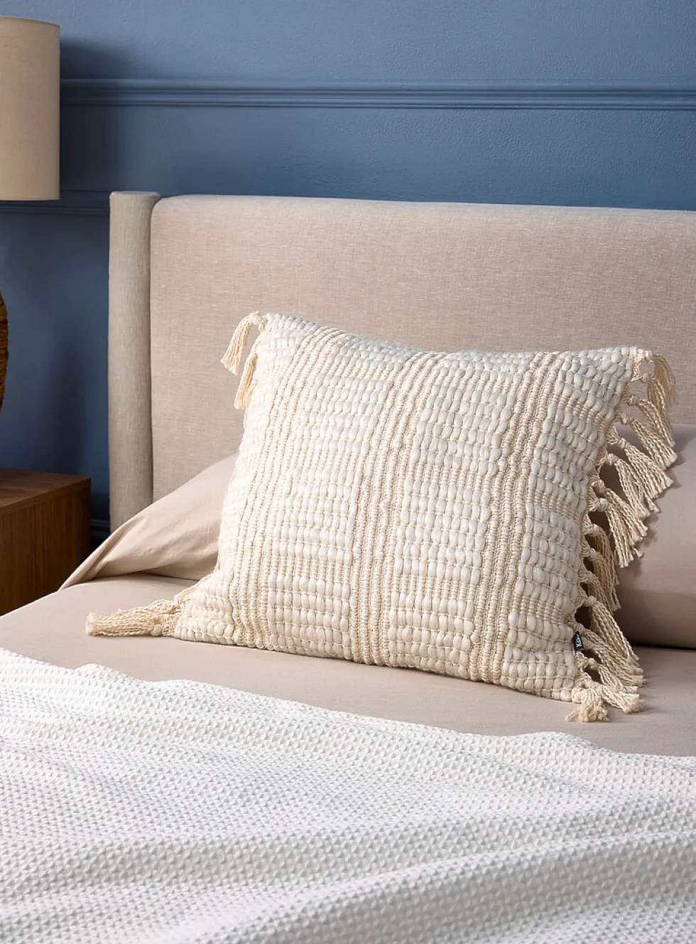 Boston fringed textured removable-cover cushion