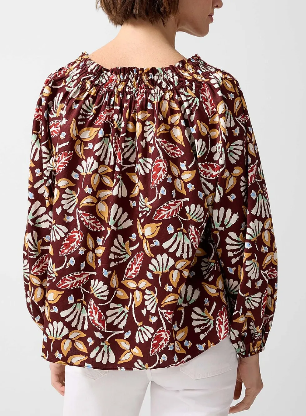 Botanical shapes peasant blouse