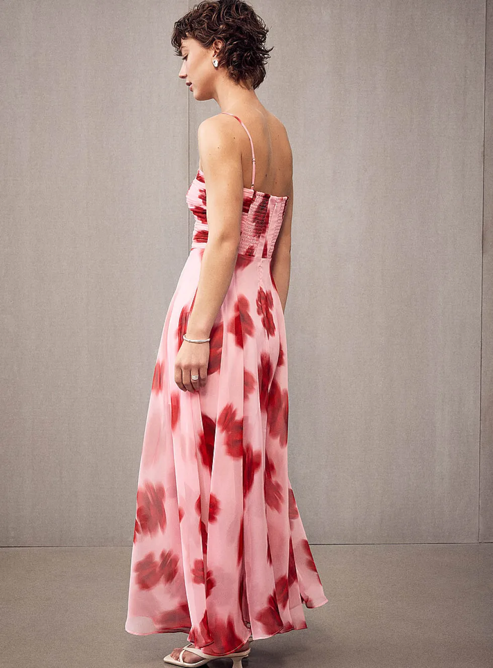 Brandy airy floral pleated dress