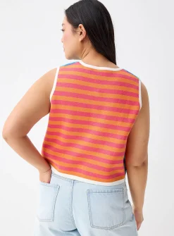 Bright stripe sweater vest