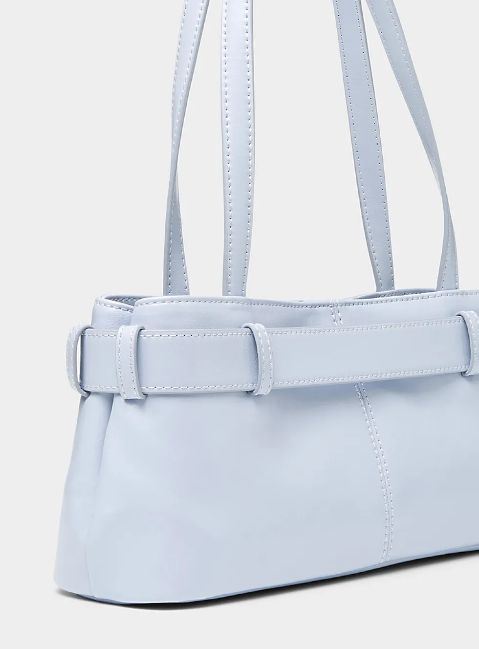 Brocle misty blue leather shoulder bag
