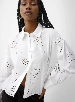 Broderie anglaise boxy-fit shirt