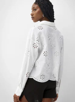 Broderie anglaise boxy-fit shirt