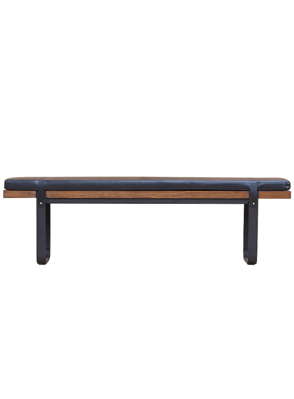 Brooklyn wood and faux-leather bench