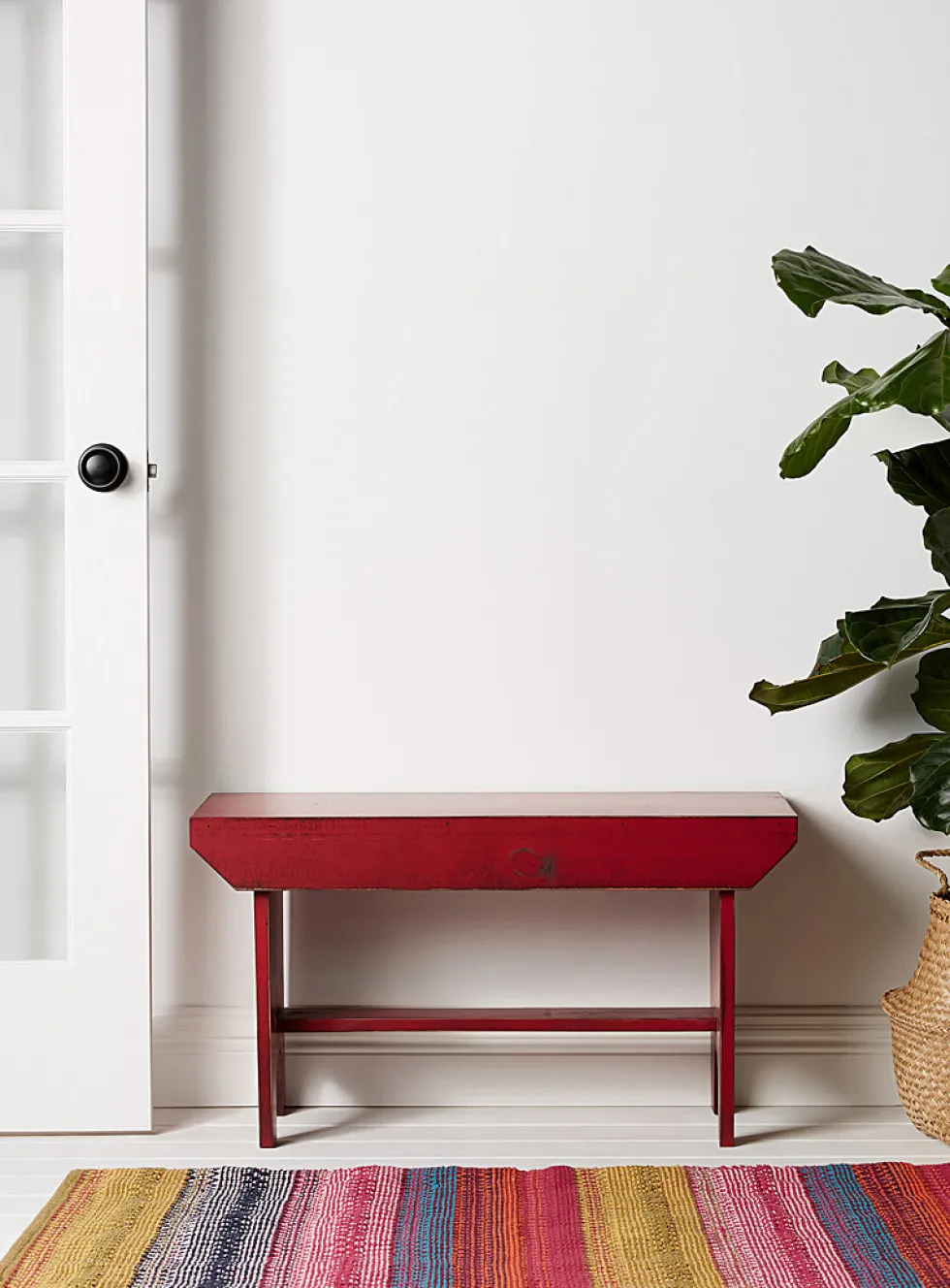 Bucket vintage red bench