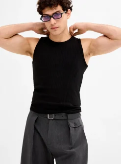 Bustier insert ribbed tank
