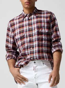 Canadian Vintage plaid pure linen shirt