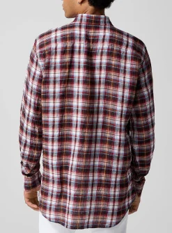 Canadian Vintage plaid pure linen shirt