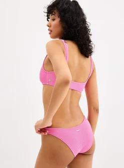 Candy-pink ribbed bralette