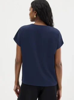 Cap-sleeve flowy blouse