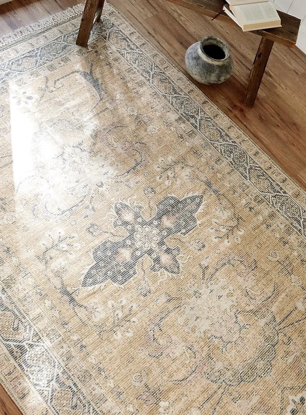 Cayman antique medallion handcrafted rug